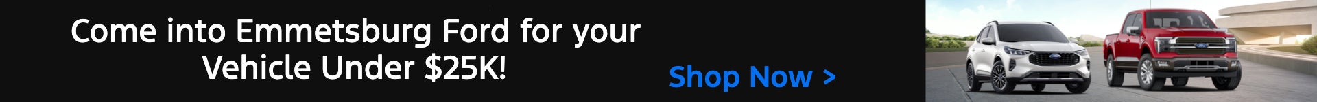 Come into Emmetsburg Ford for your Vehicle Under $25K! Shop Now >
